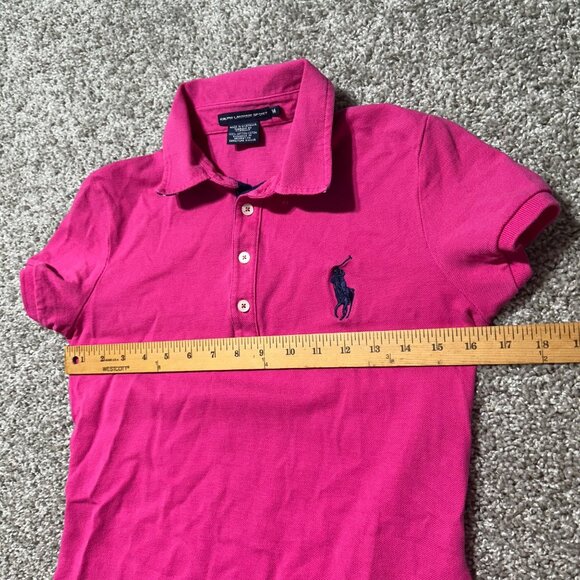 Ralph Lauren Sport Pink Polo Dress M 100% Cotton Short Sleeve Casual Knee Length - Picture 8 of 9